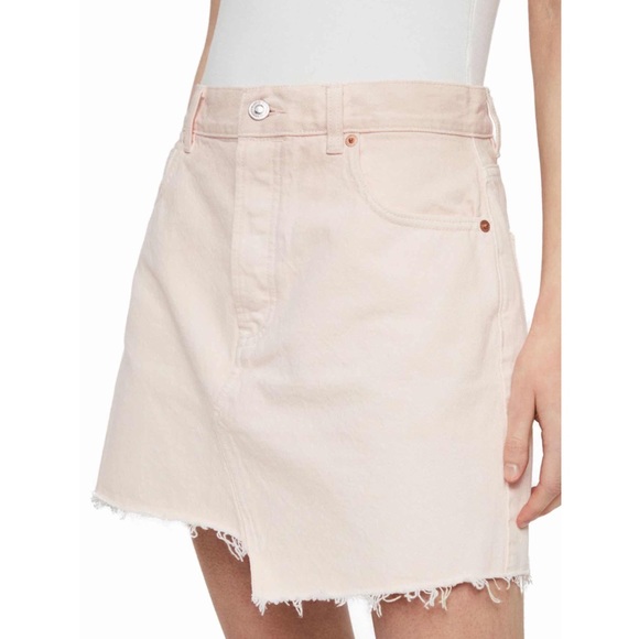 pale denim skirt